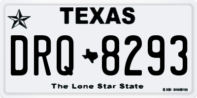 TX license plate DRQ8293
