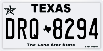 TX license plate DRQ8294