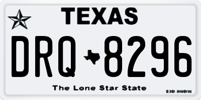 TX license plate DRQ8296