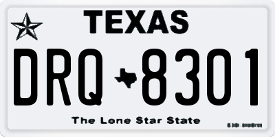 TX license plate DRQ8301