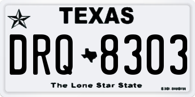 TX license plate DRQ8303