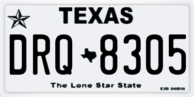 TX license plate DRQ8305
