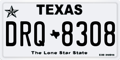 TX license plate DRQ8308