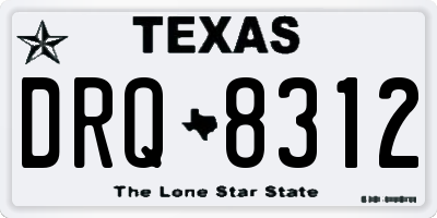 TX license plate DRQ8312