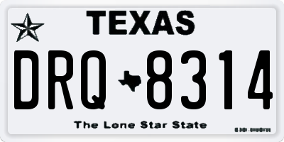TX license plate DRQ8314