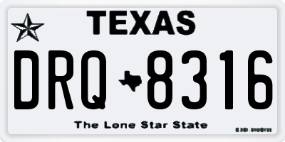 TX license plate DRQ8316