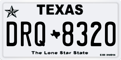 TX license plate DRQ8320