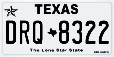 TX license plate DRQ8322