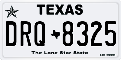 TX license plate DRQ8325