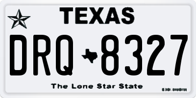 TX license plate DRQ8327