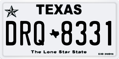 TX license plate DRQ8331