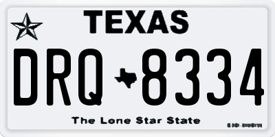 TX license plate DRQ8334