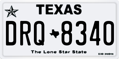 TX license plate DRQ8340
