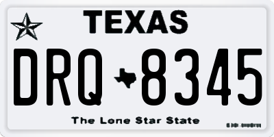 TX license plate DRQ8345