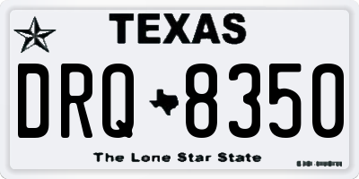 TX license plate DRQ8350