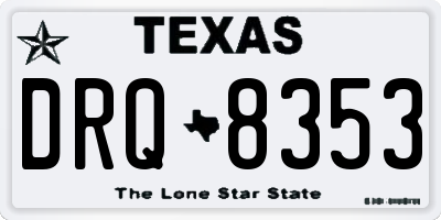 TX license plate DRQ8353