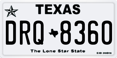 TX license plate DRQ8360