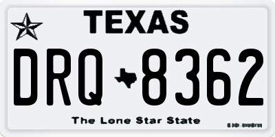 TX license plate DRQ8362