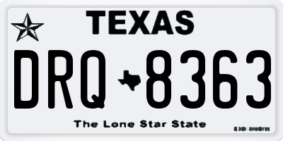 TX license plate DRQ8363