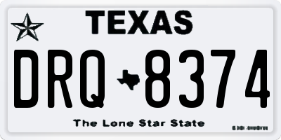 TX license plate DRQ8374