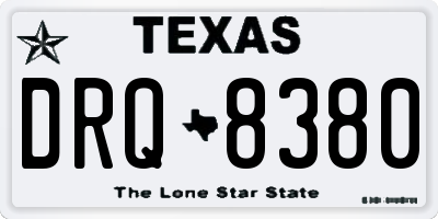 TX license plate DRQ8380
