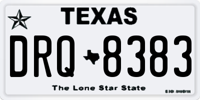 TX license plate DRQ8383