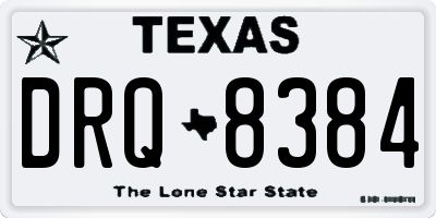 TX license plate DRQ8384