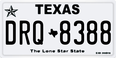 TX license plate DRQ8388