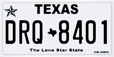 TX license plate DRQ8401