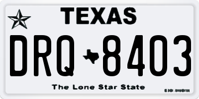 TX license plate DRQ8403