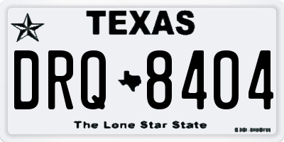TX license plate DRQ8404