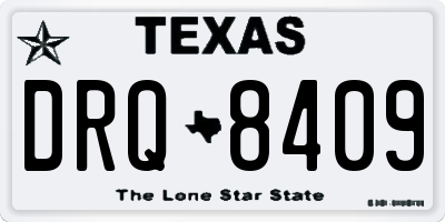 TX license plate DRQ8409