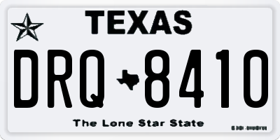 TX license plate DRQ8410