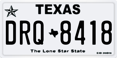 TX license plate DRQ8418
