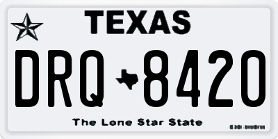 TX license plate DRQ8420