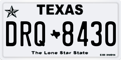 TX license plate DRQ8430