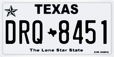 TX license plate DRQ8451