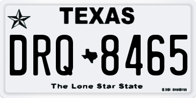 TX license plate DRQ8465
