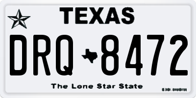 TX license plate DRQ8472