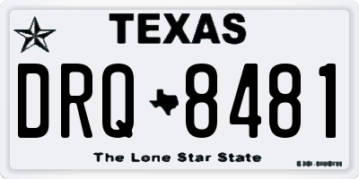 TX license plate DRQ8481
