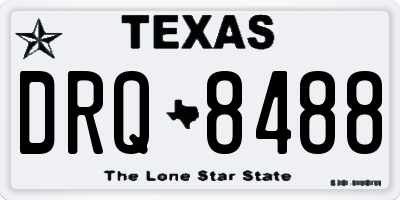 TX license plate DRQ8488
