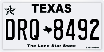 TX license plate DRQ8492