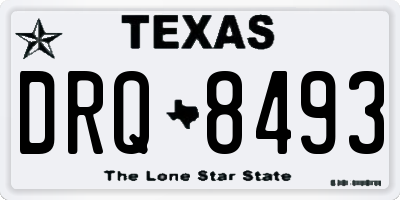 TX license plate DRQ8493