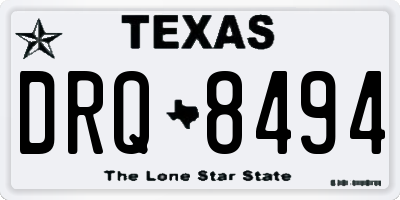 TX license plate DRQ8494