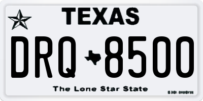 TX license plate DRQ8500