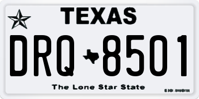 TX license plate DRQ8501