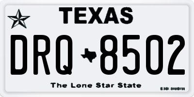 TX license plate DRQ8502