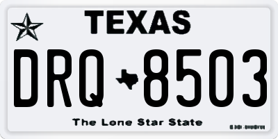 TX license plate DRQ8503