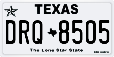 TX license plate DRQ8505