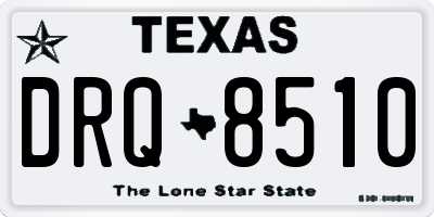 TX license plate DRQ8510